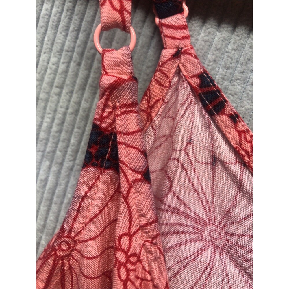 Isabel Ingrid Isabelle Dress M Pink Red Blue Floral Spaghetti Strap Tie Back - Picture 9 of 16